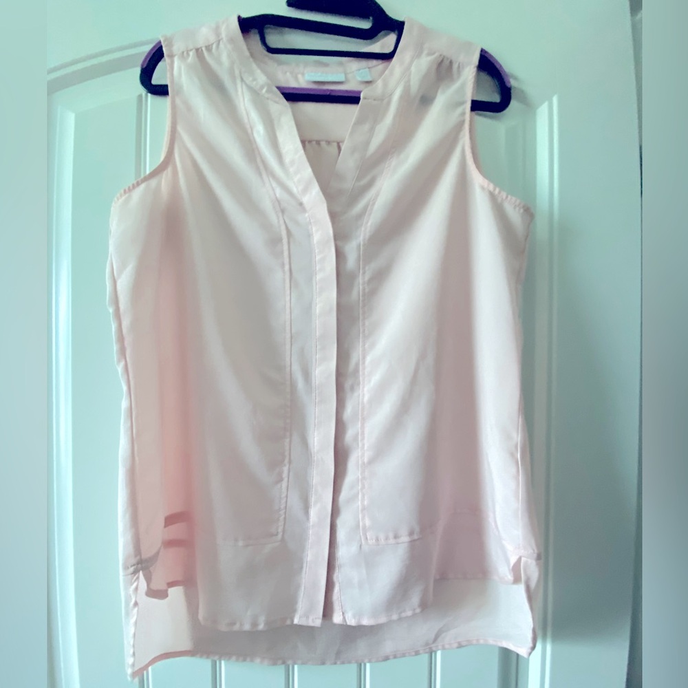 New York & Company Light Pink Sleeveless Blouse